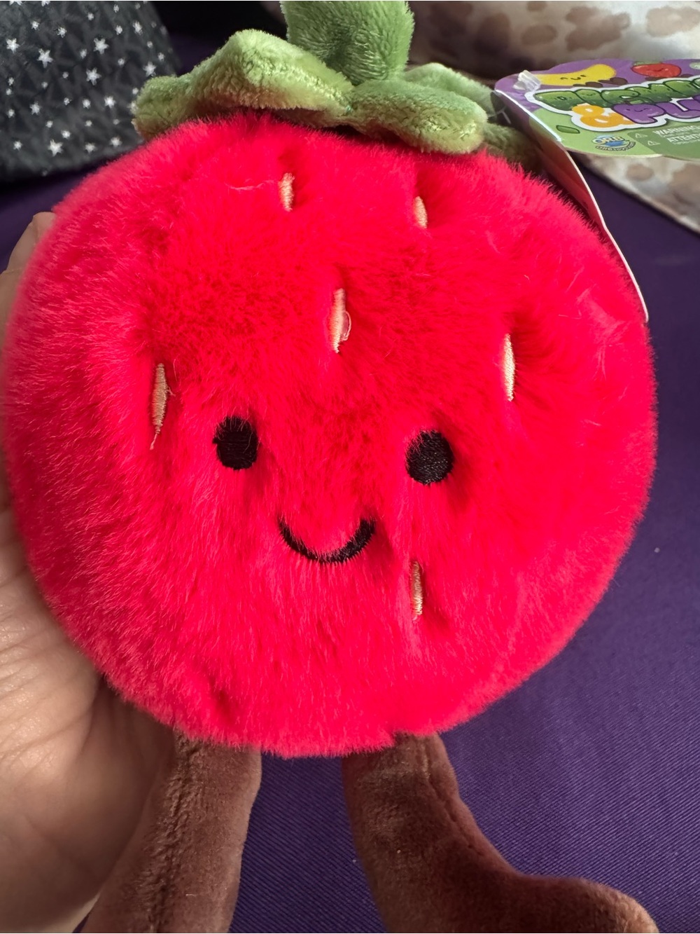 Orb curiosities Pickle and plum strawberry plush toy, new